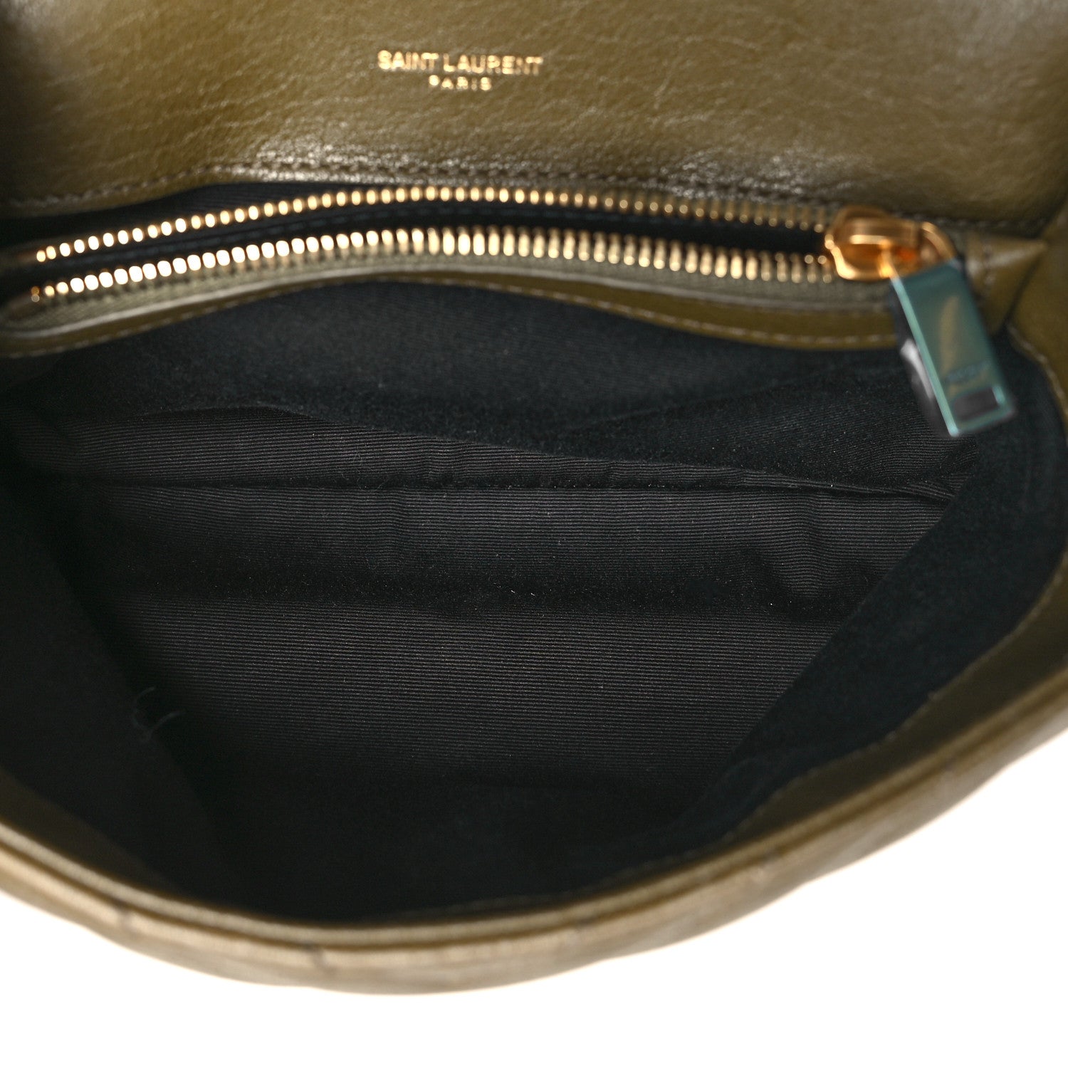 Saint Laurent Sheepskin Matelasse Chevron Monogram Medium College Bag Seawood 5 of 15