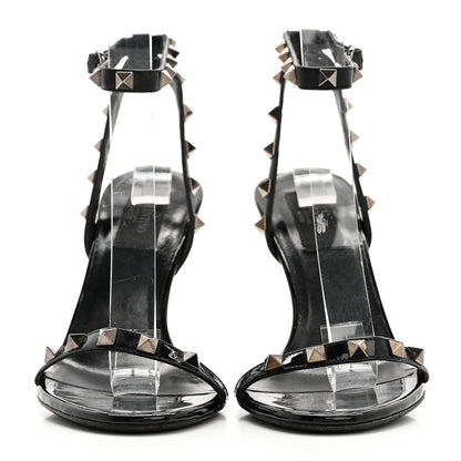 Valentino Garavani Nappa Rockstud Ankle Strap 100mm Sandals 37 Black 2 of 11