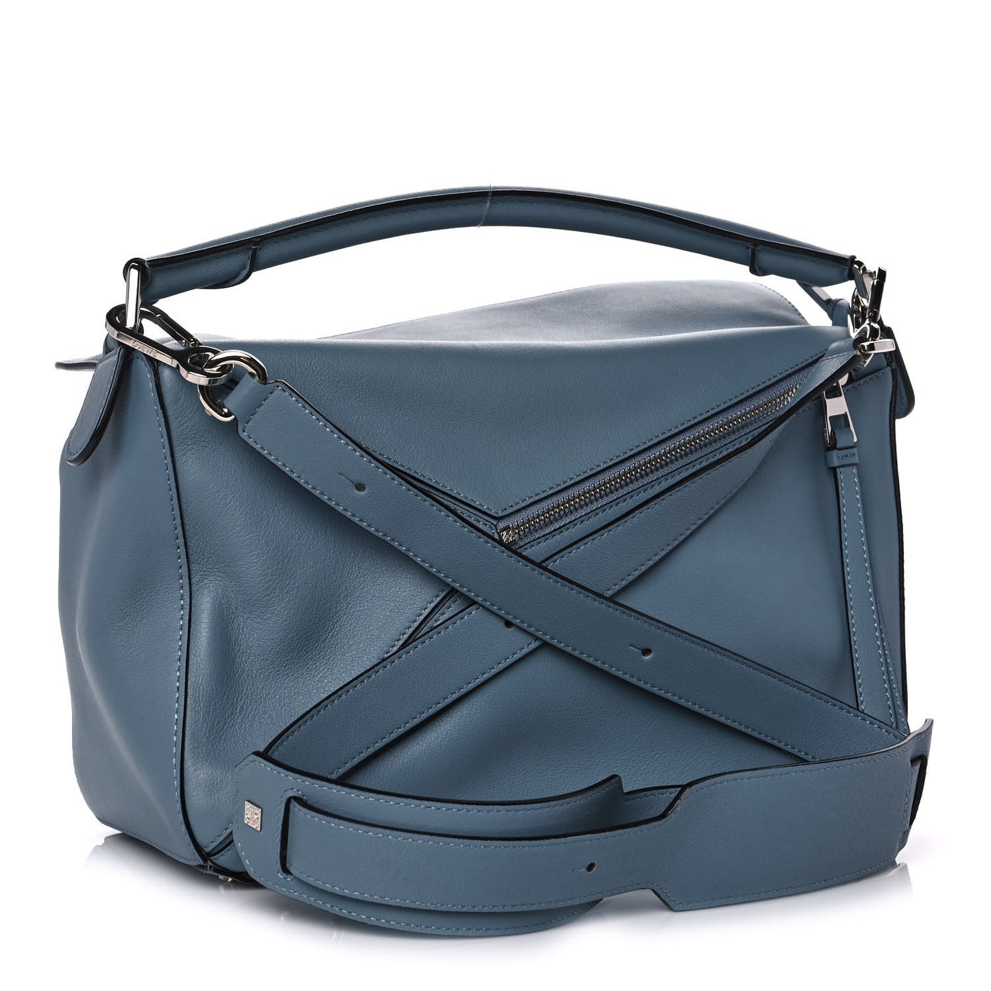 Calfskin Medium Puzzle Bag Stone Blue