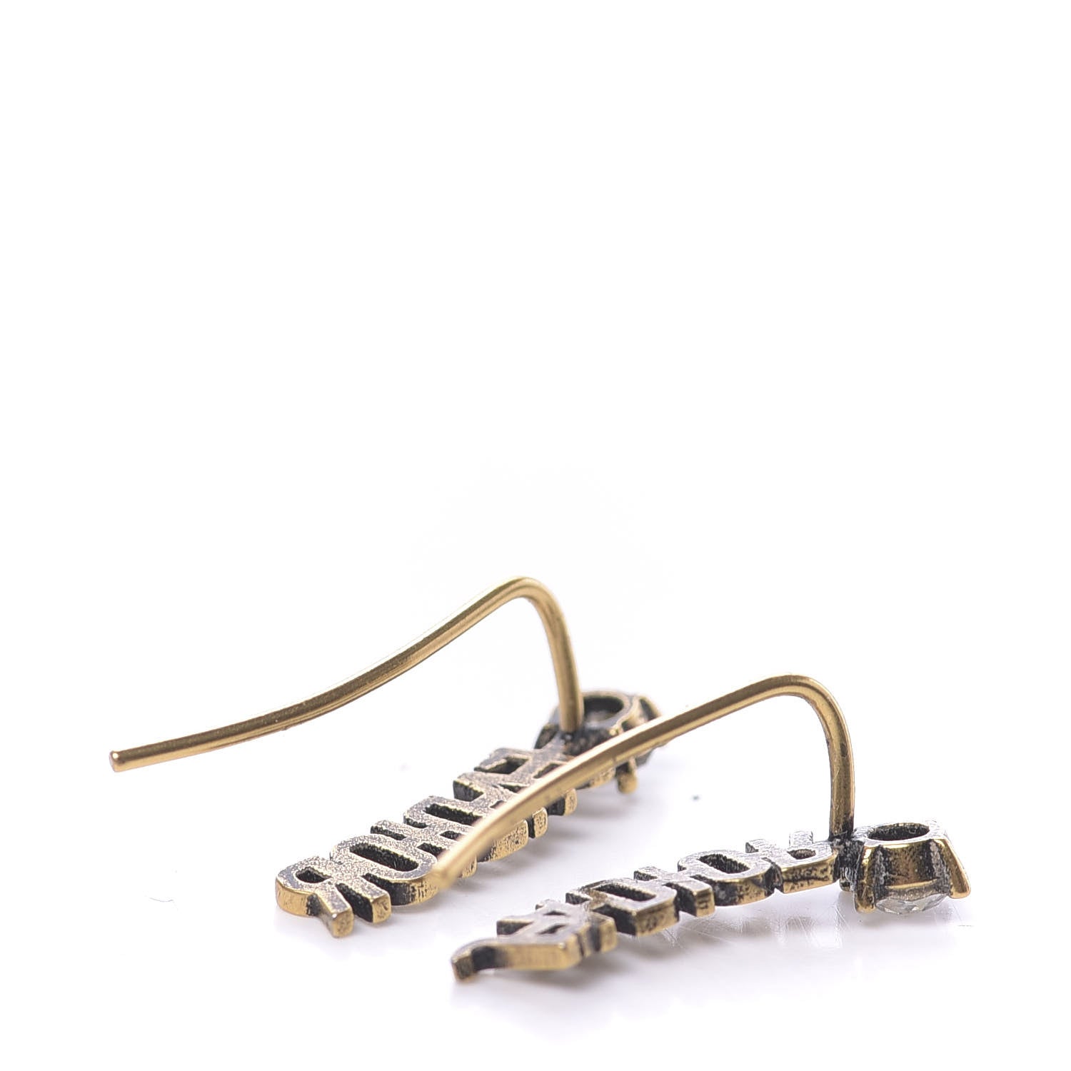 Christian Dior Metal Crystal J'adior Earrings Aged Gold 3 of 3