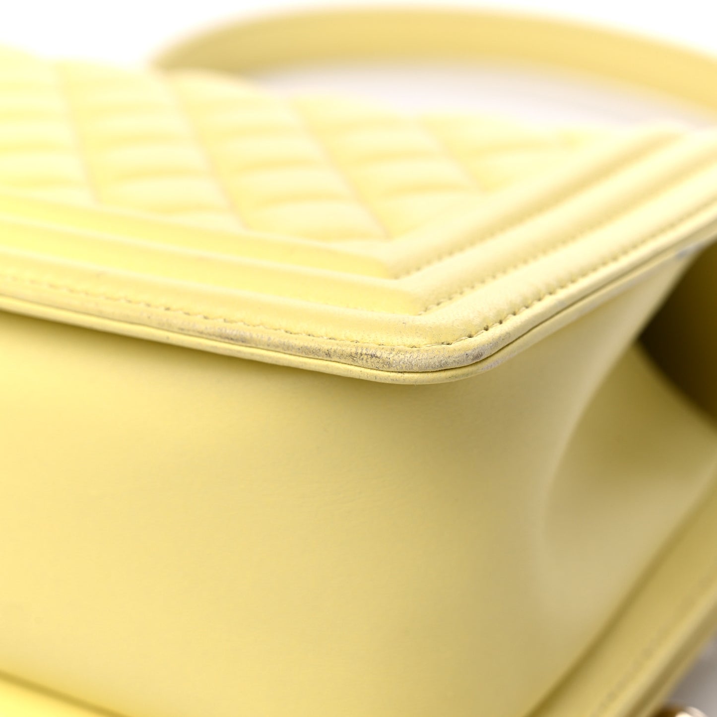 Lambskin Quilted Medium Boy Flap Yellow