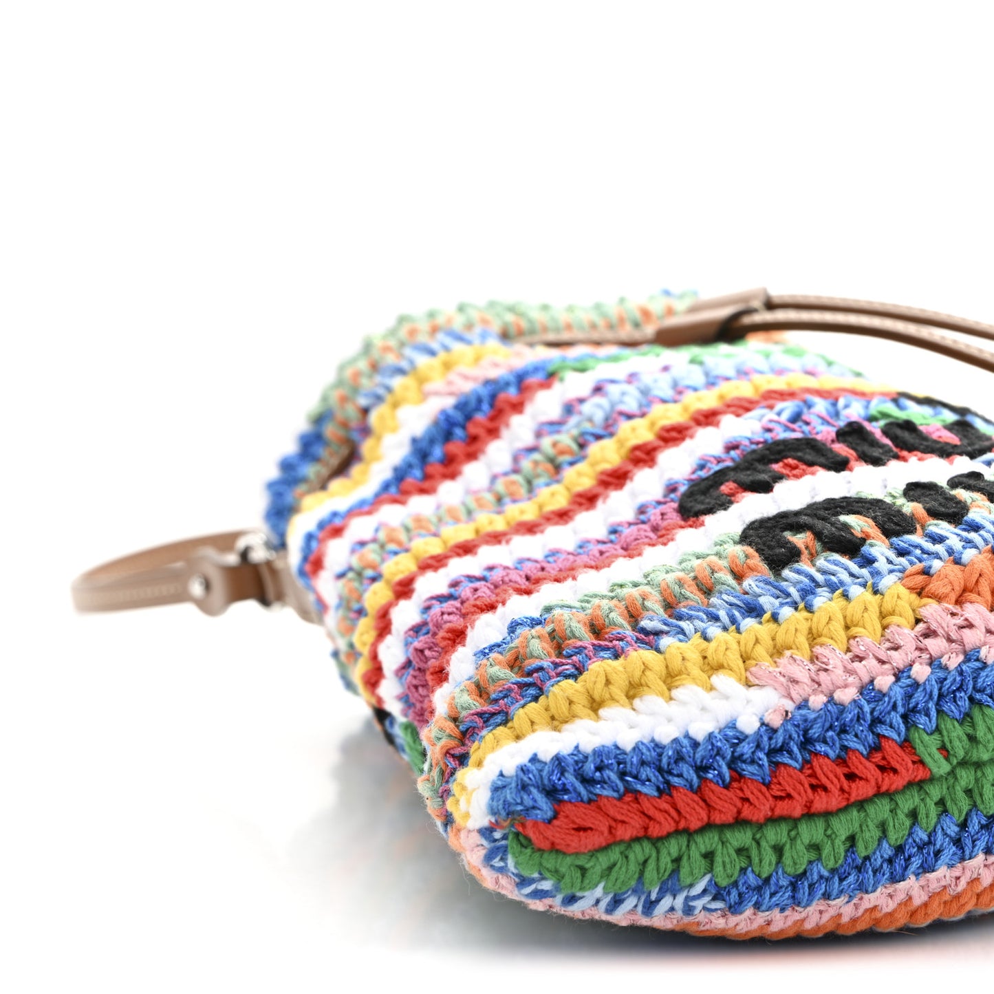 Fabric Crochet Drawstring Pouch Multicolor