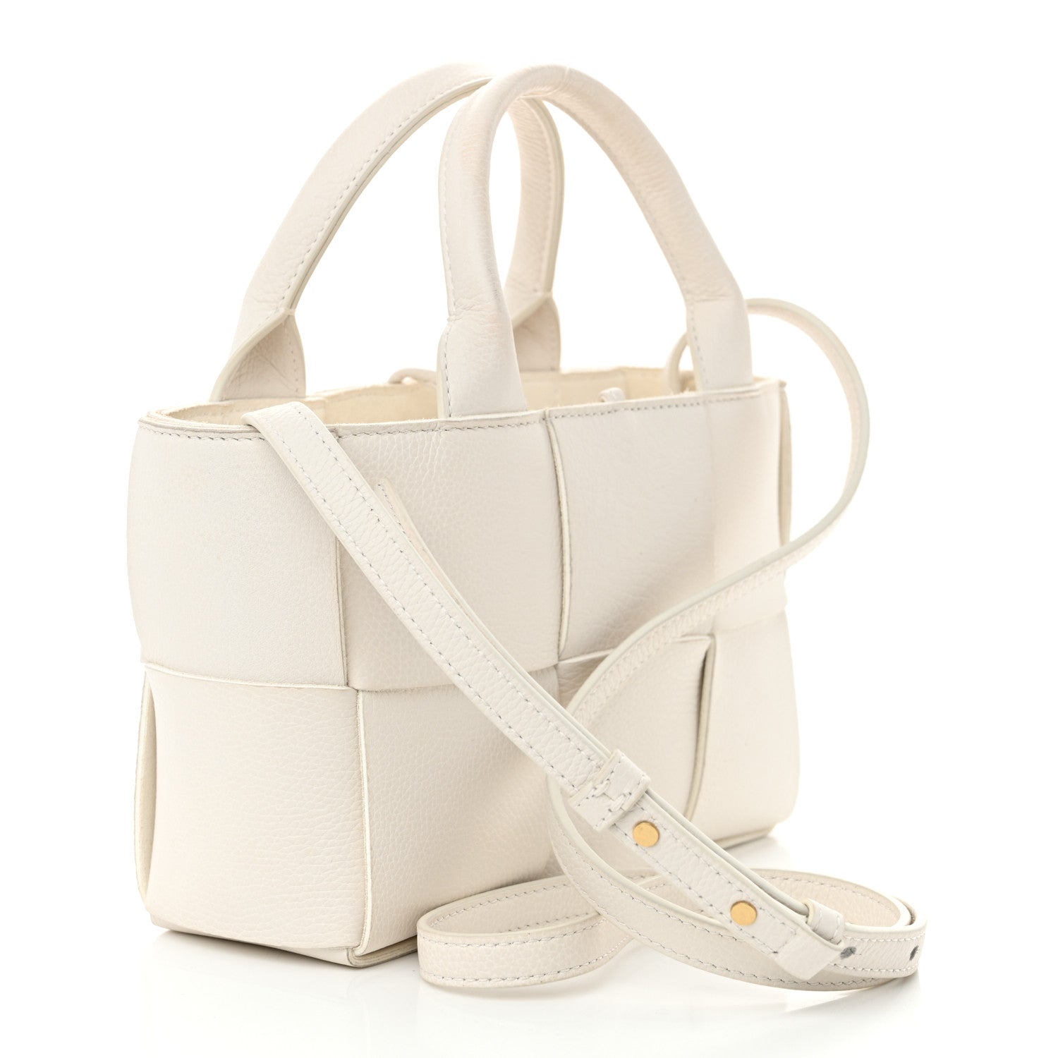 Bottega Veneta Lambskin Maxi Intreccio Candy Arco Tote White 4 of 12