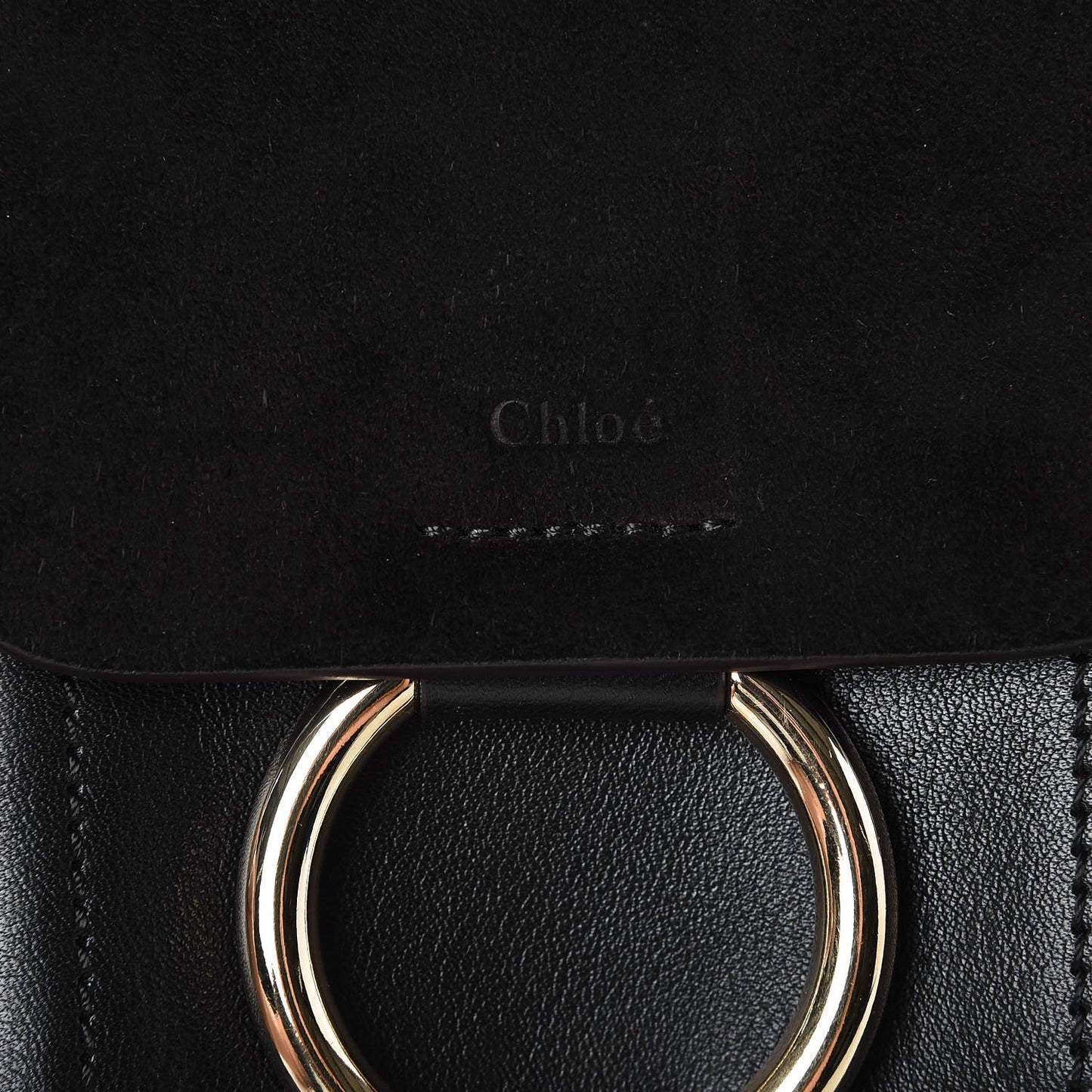 Suede Calfskin Mini Faye Backpack Black