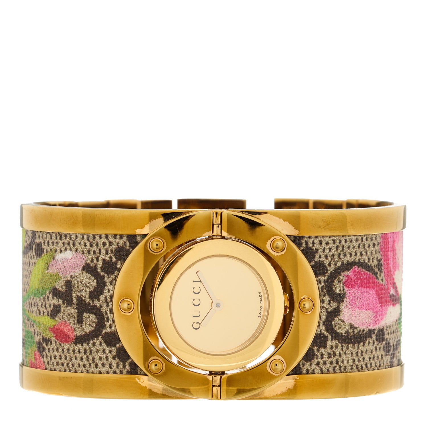 Gucci Stainless Steel Canvas 33mm Twirl GG Supreme Blooms Quartz Watch 2 of 5