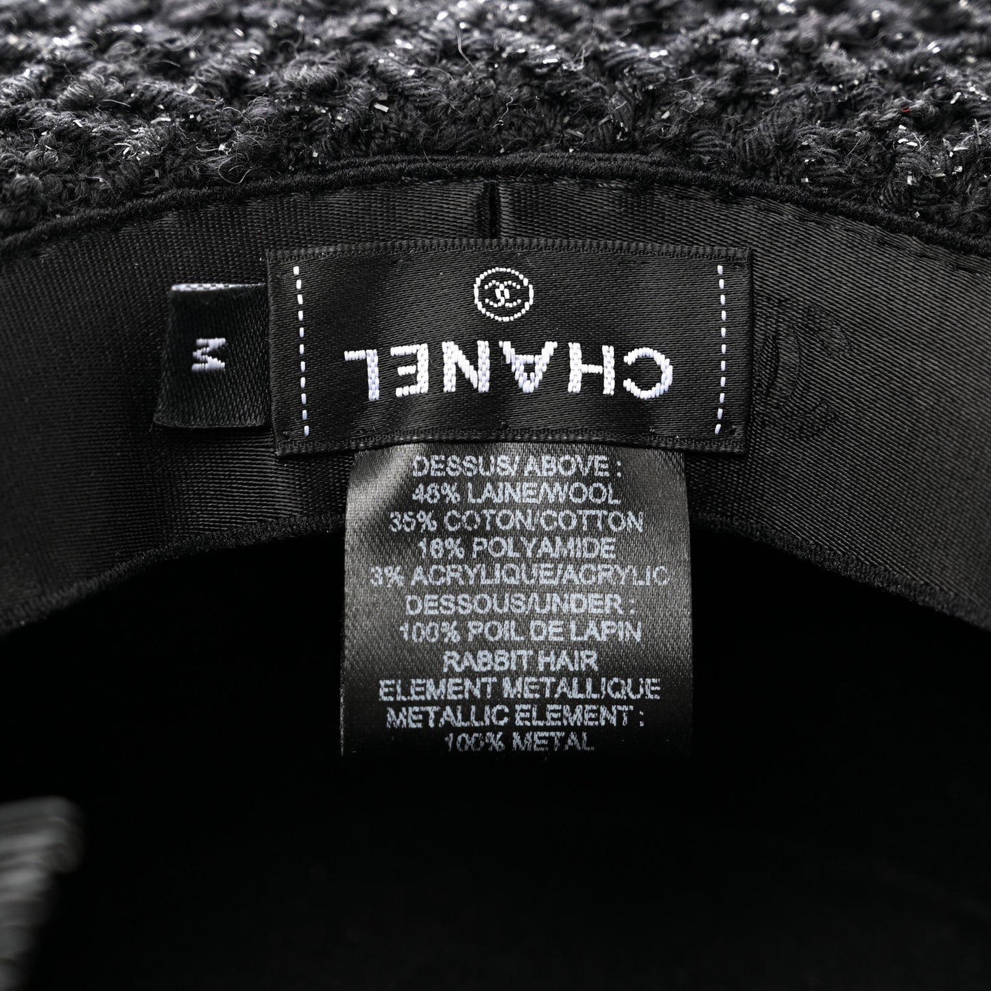 Tweed Boat Hat M Black