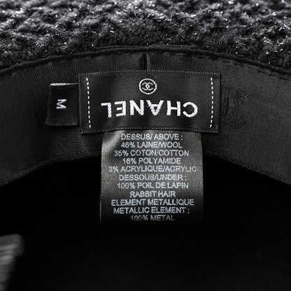Chanel Tweed Boat Hat M Black 7 of 7