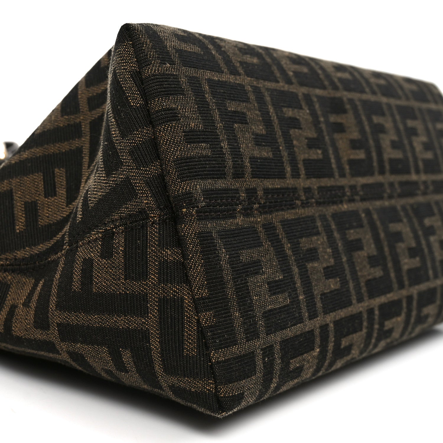 Fendi Vitello Grace Jacquard FF Medium By The Way Boston Bag Tobacco Moro Ebano 9 of 10