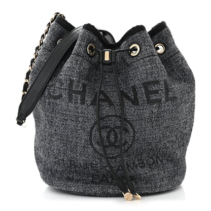 Chanel Lurex Boucle Deauville Drawstring Bag Black 1 of 10