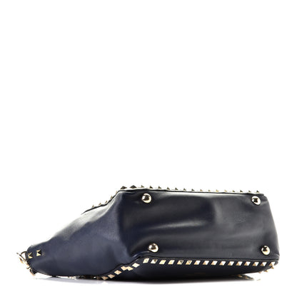 Valentino Garavani Vitello Small Rockstud Tote Marine 8 of 10