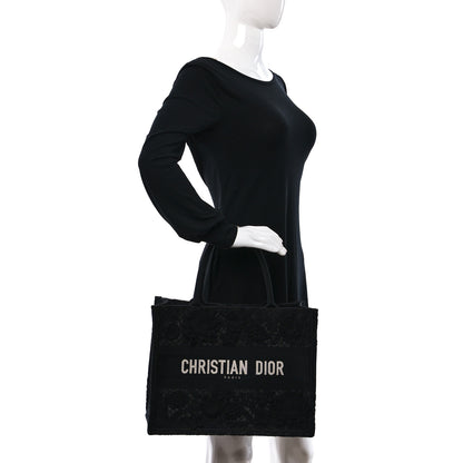 Christian Dior Embroidered 3D Macrame D-Lace Butterfly Medium Book Tote Black Multicolor 2 of 9