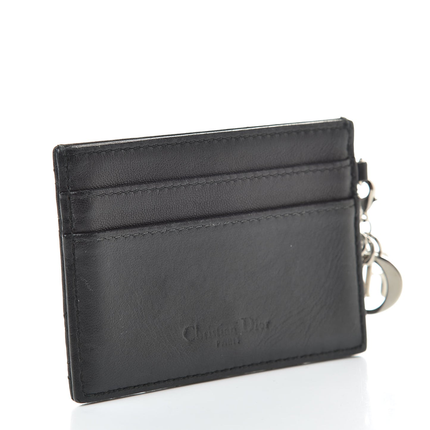 Lambskin Cannage Lady Dior Card Holder Black