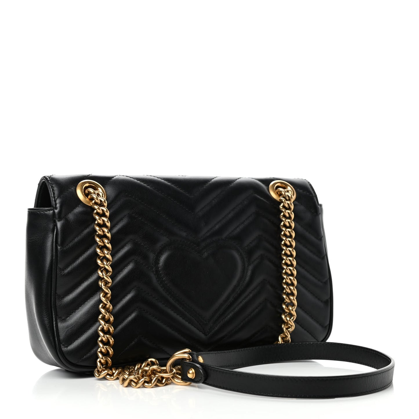 Calfskin Matelasse Small GG Marmont Shoulder Bag Black