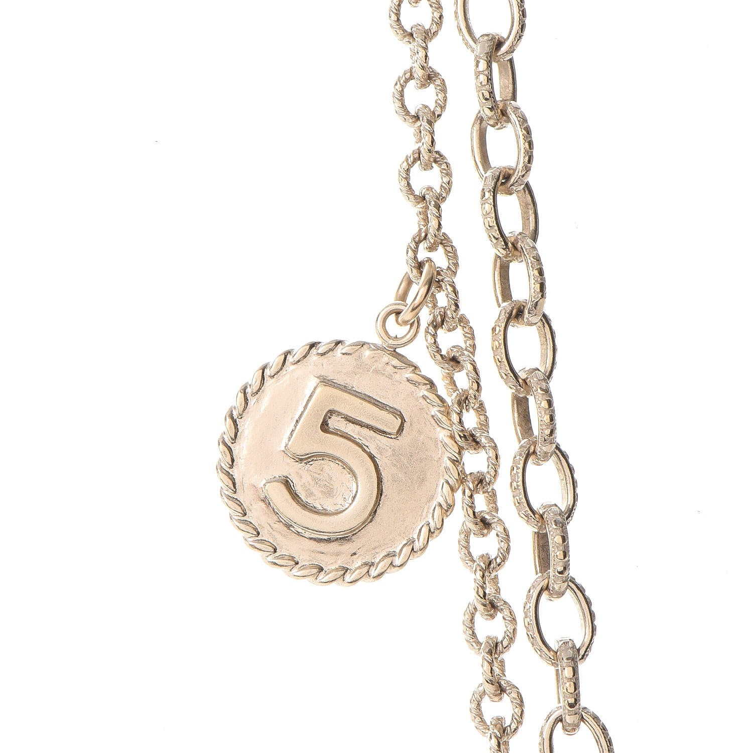 Chanel CC Coco Camellia Coin Necklace Gold 9 of 12