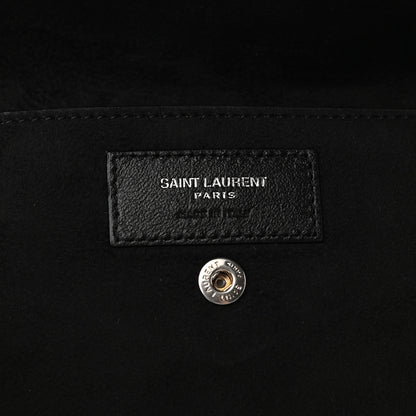 Saint Laurent Lambskin Teddy Bucket Bag Black 6 of 8