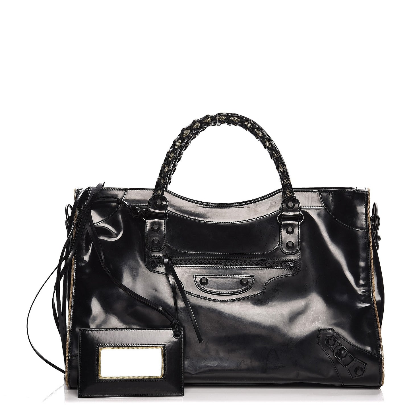 Glazed Calfskin Classic Hardware City Black