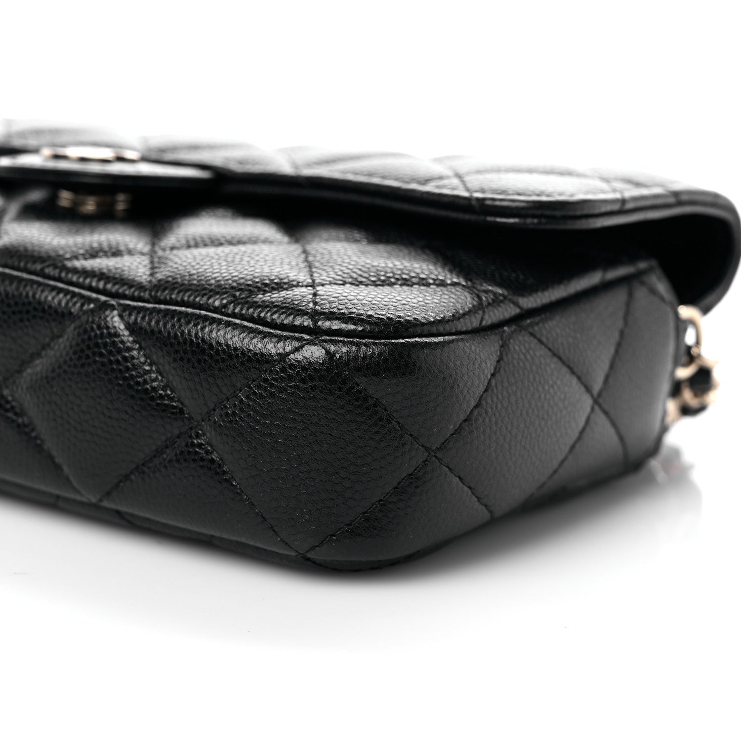 Chanel Caviar Quilted Flap Phone Holder With Chain Black 11 of 12