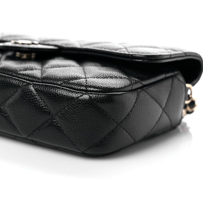 Chanel Caviar Quilted Flap Phone Holder With Chain Black 11 of 12