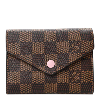 Louis Vuitton Damier Ebene Victorine Wallet Rose Ballerine 1 of 4