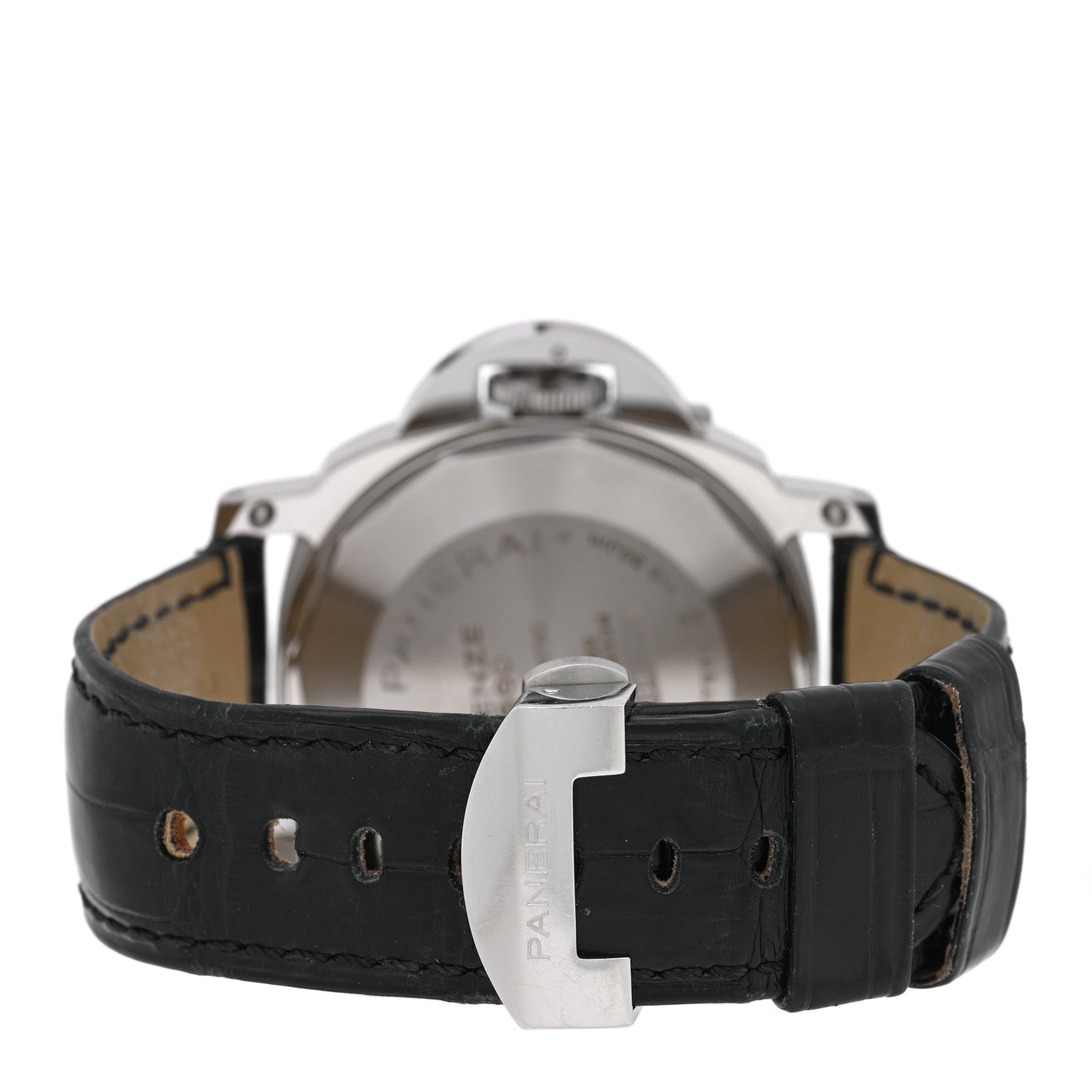 Panerai Stainless Steel Alligator 44mm Luminor 3 Day Power Reserve Automatic Watch Black PAM00090 3 of 5