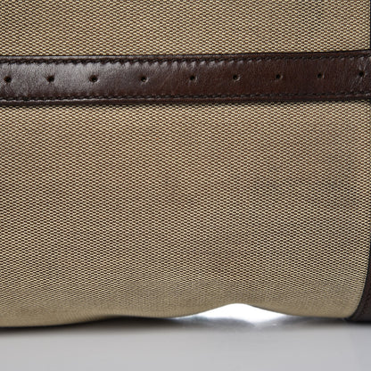 Gucci Canvas Calfskin Web GG Reins Zip Up Tote Bag Tan Brown 9 of 12