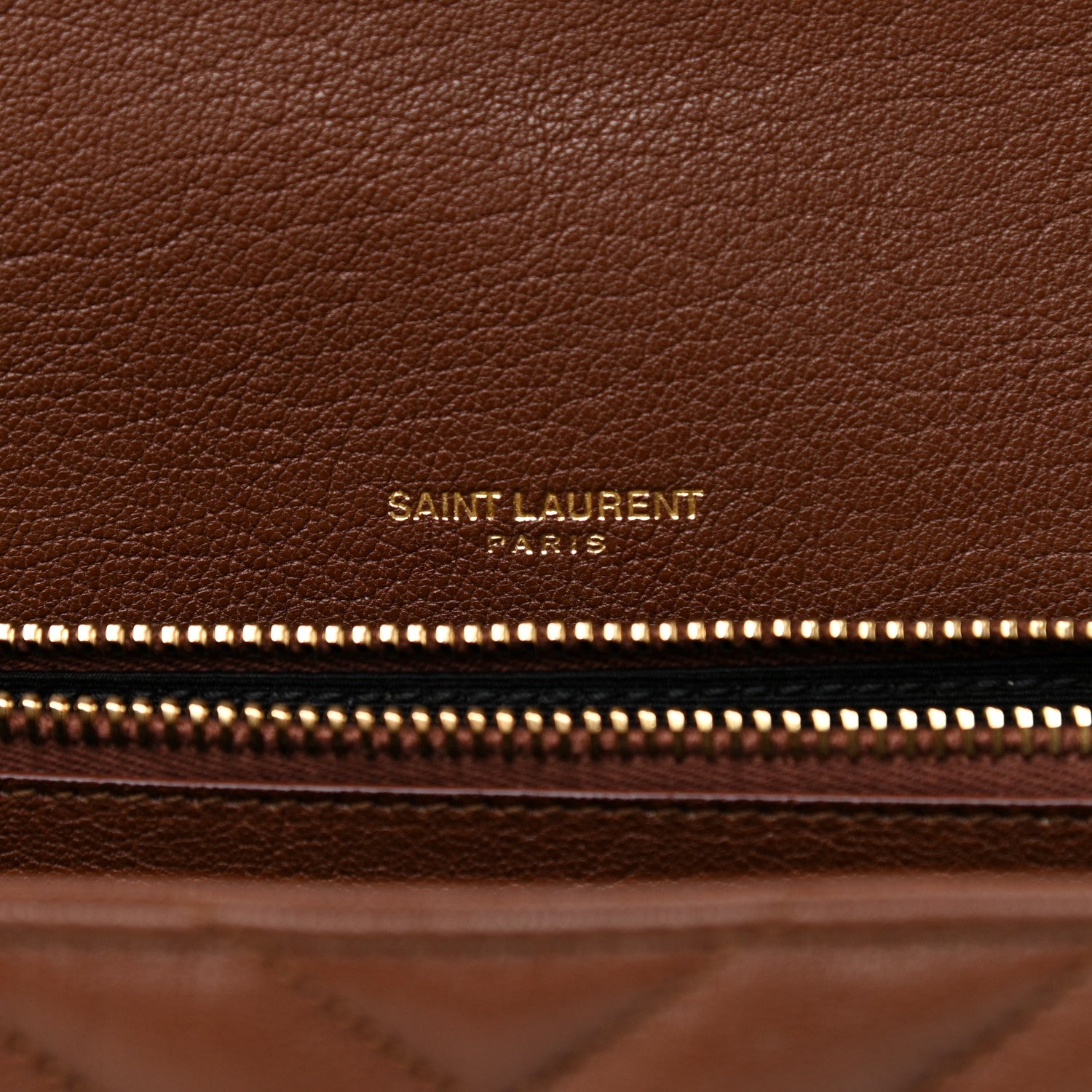 Saint Laurent Sheepskin Matelasse Chevron Monogram Large College Satchel Brick 6 of 13