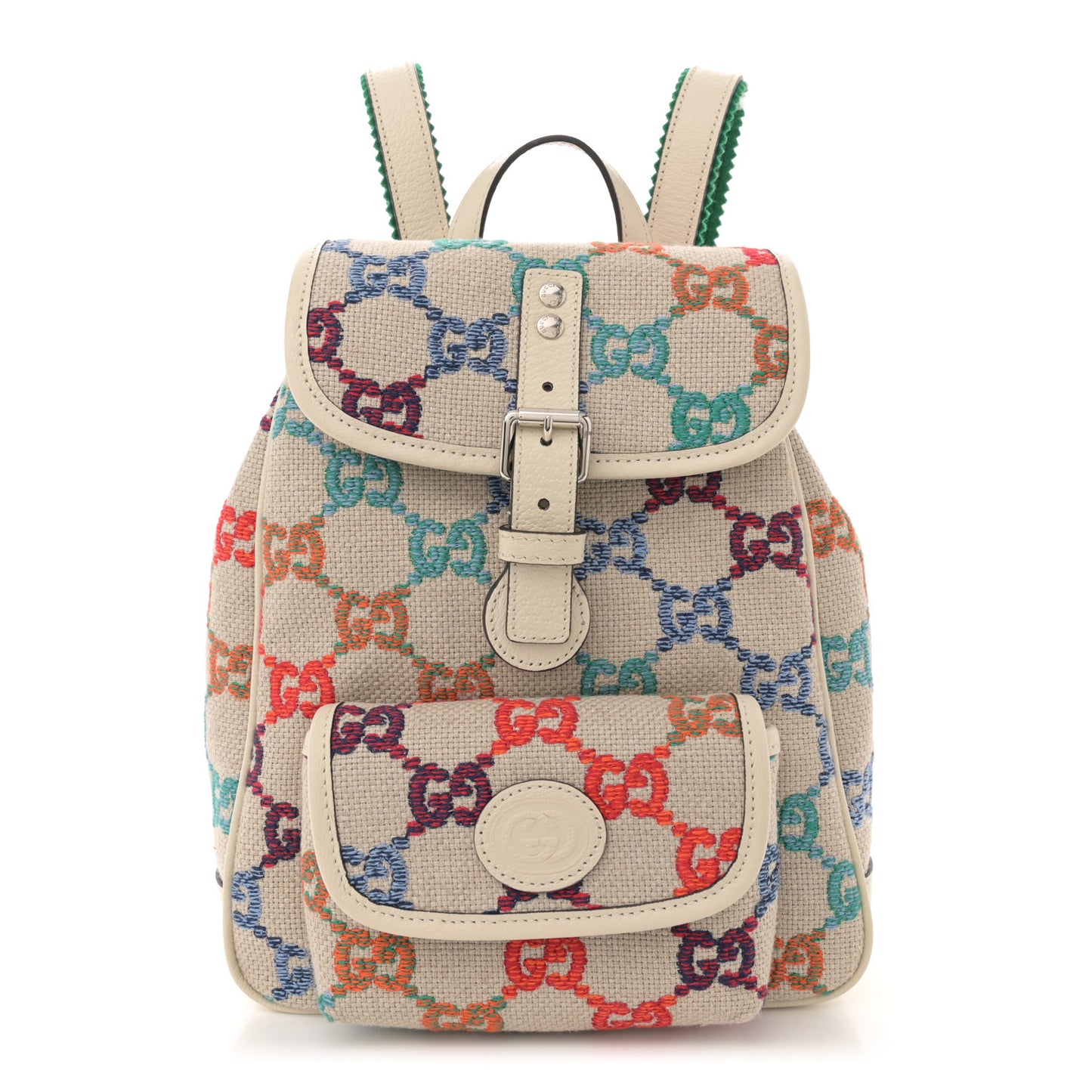 Wool GG Monogram Children's GG Backpack White Multicolor