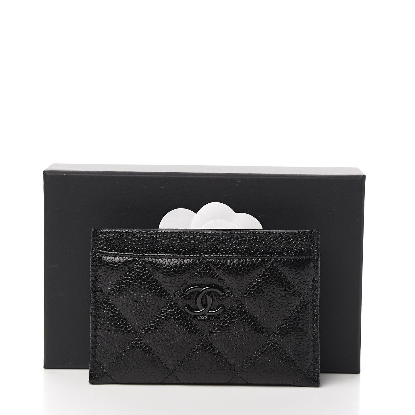 Caviar Quilted Incognito Card Holder Black