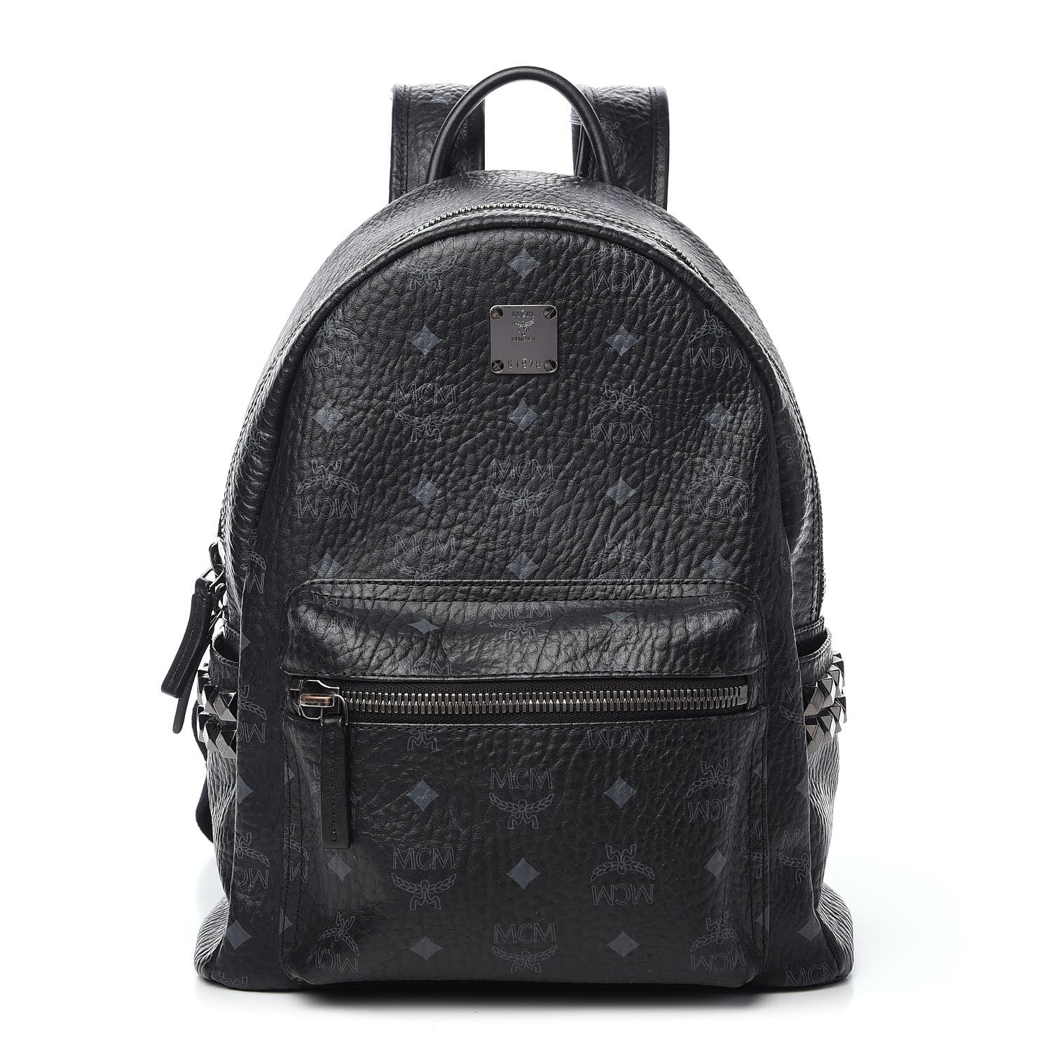 MCM Visetos Small Side Stud Stark Backpack Black 1 of 10