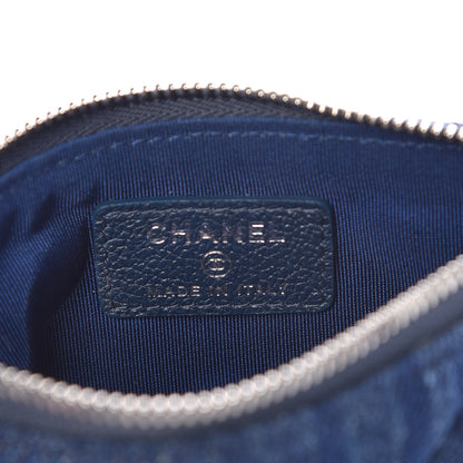 Chanel Denim Quilted Small Cosmetic Case Blue 6 of 8