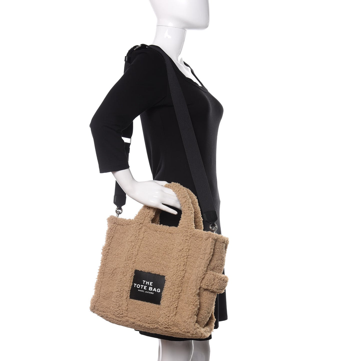Polyester Cotton Medium The Teddy Traveler Tote Bag Beige