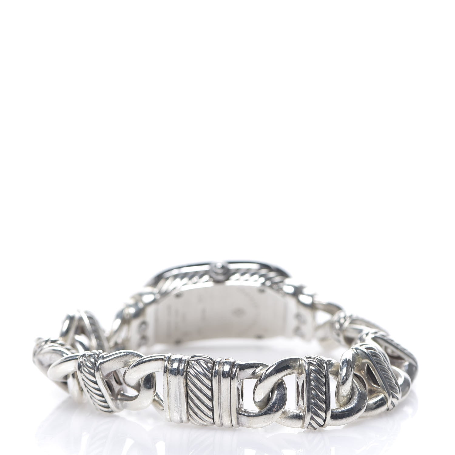 David Yurman Stainless Steel Sterling Silver Diamond Bezel Mother of Pearl 20mm Madison Cable Quartz Watch 3 of 6