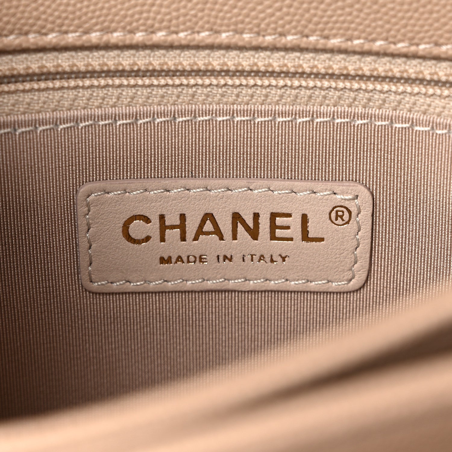Chanel Caviar Suede Stitched Lady Coco Flap Beige 6 of 13