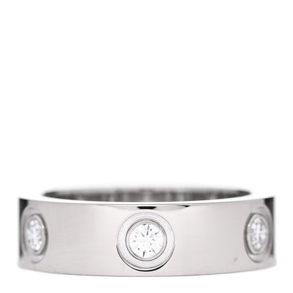 Cartier 18K White Gold 6 Diamond 5.5mm LOVE Ring 50 5.25 1 of 5
