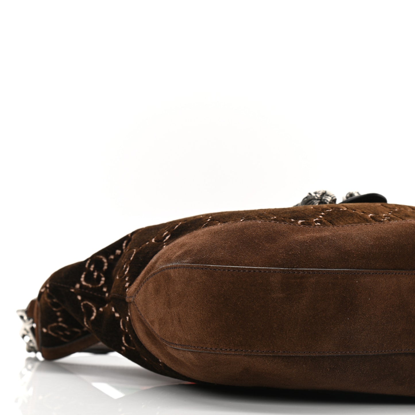 Velvet GG Monogram Web Medium Dionysus Hobo Brown