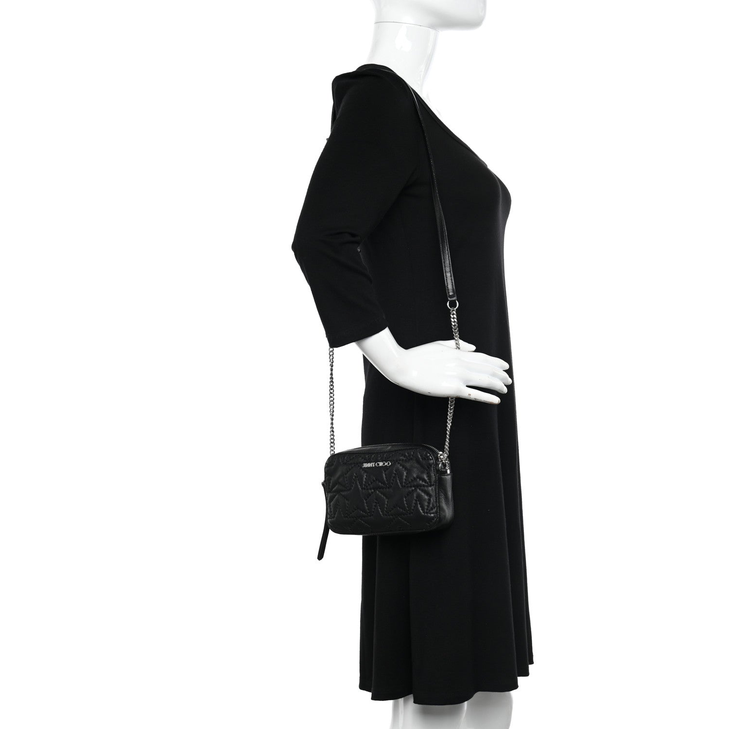 Jimmy Choo Calfskin Star Haya Camera Bag Black 2 of 9