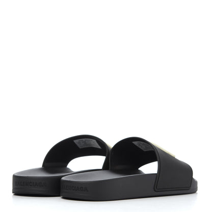 Balenciaga Rubber Womens BB Pool Slide Sandals 39 Black 4 of 9