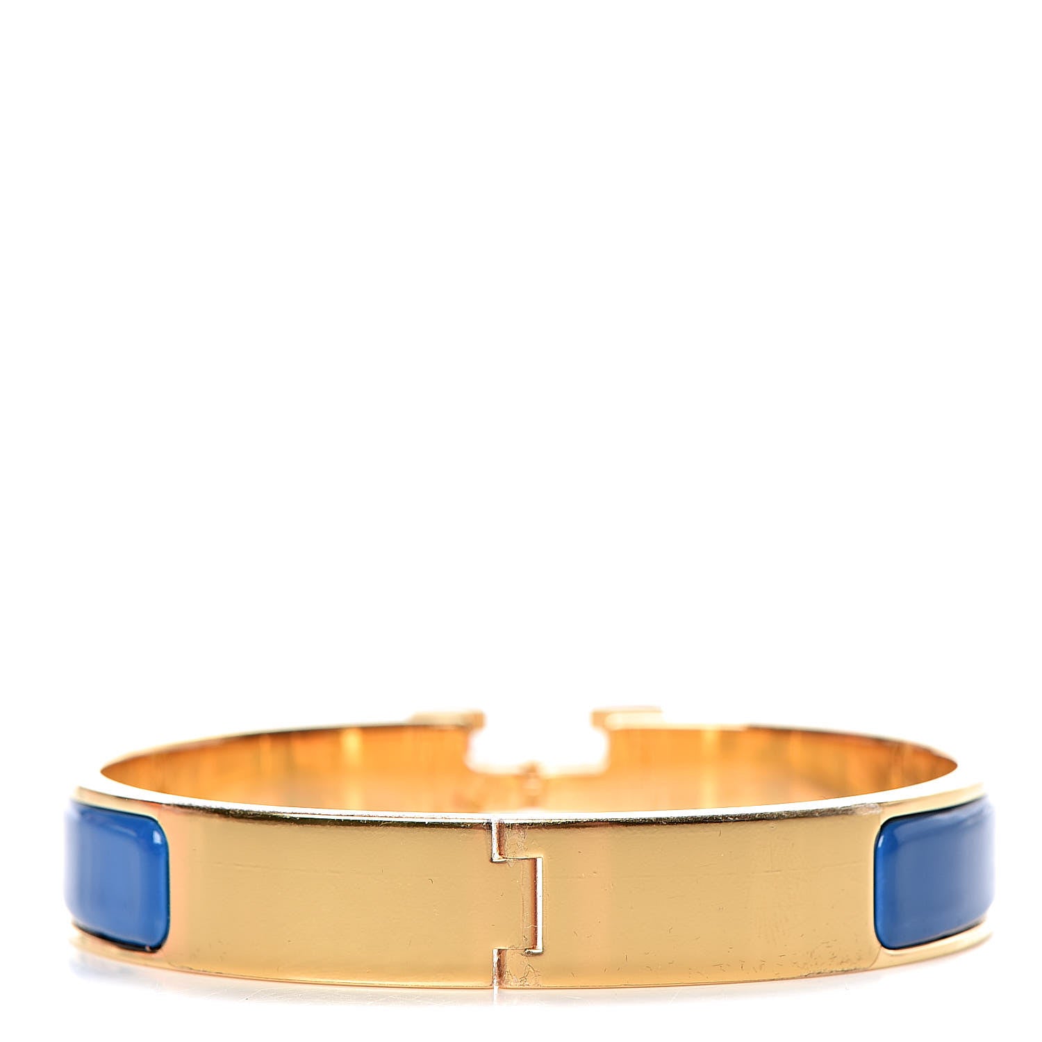 Hermes Enamel Narrow Clic Clac H Bracelet GM Bleu Intense 3 of 5