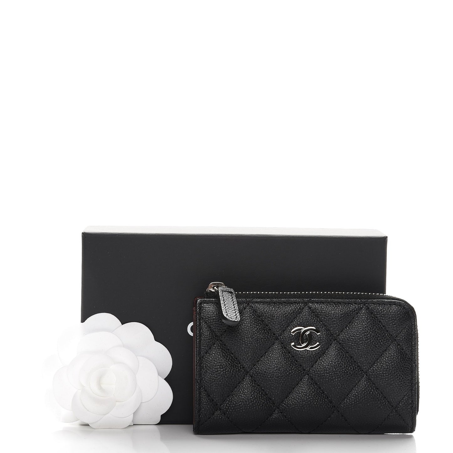 Caviar Quilted Key Holder Case Black