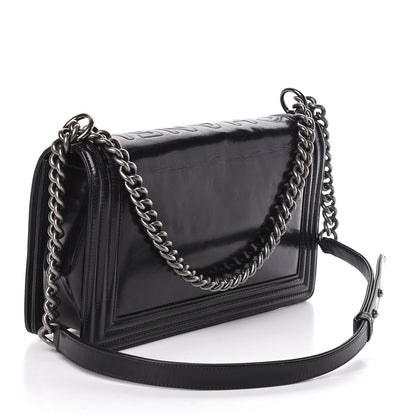 Chanel Glazed Calfskin Large Boy Flap Black 3 of 11