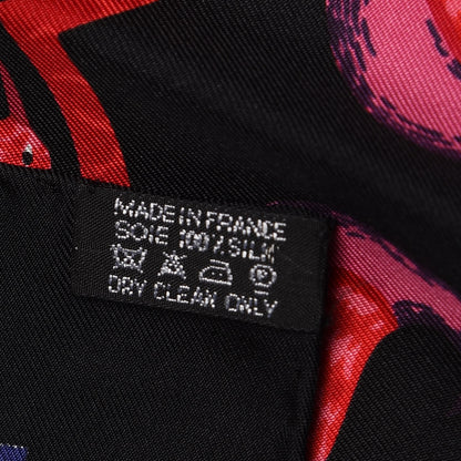 Hermes Silk Early America Scarf 90 Noir Bleu Nuit Rouge 4 of 13