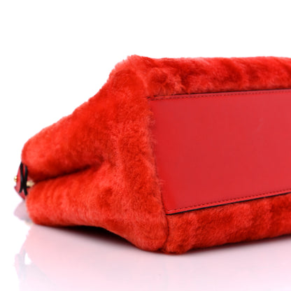 Fendi Shearling Nappa Macro FF 1974 Mini Peekaboo Iconic Satchel Tulipano Georgia Poppy 8 of 9