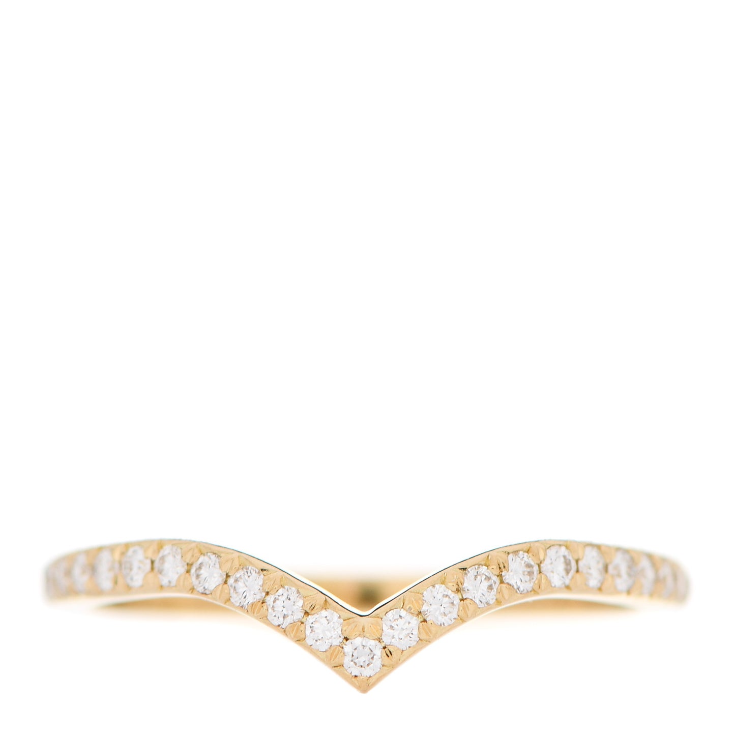 18K Yellow Gold Diamond Soleste V Band Ring 57 8