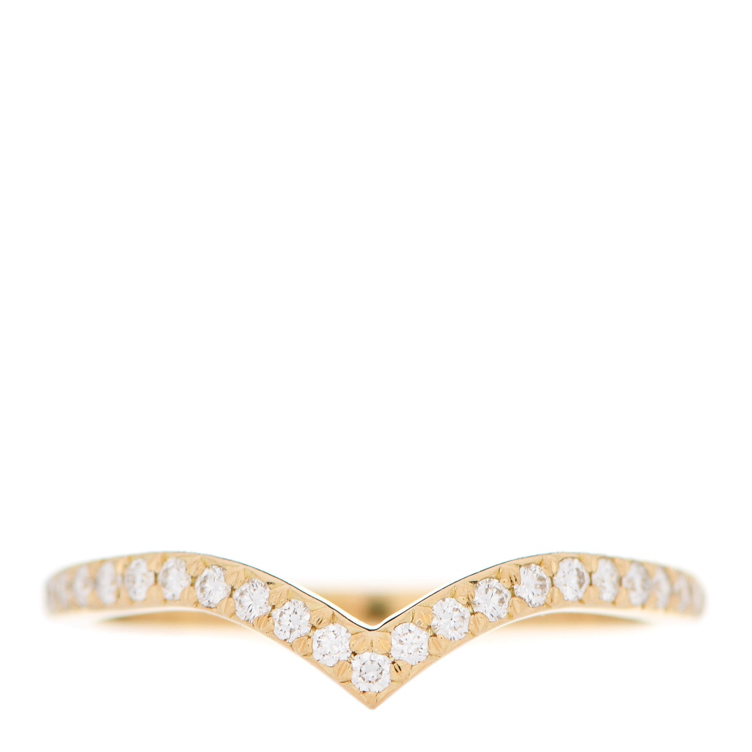 Tiffany 18K Yellow Gold Diamond Soleste V Band Ring 57 8 1 of 4