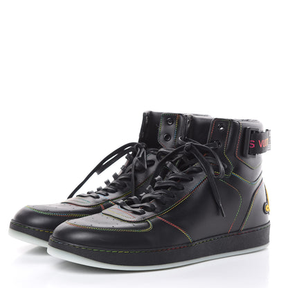 Louis Vuitton Calfskin Rivoli High Top Sneakers 10 Black Multicolor 3 of 8