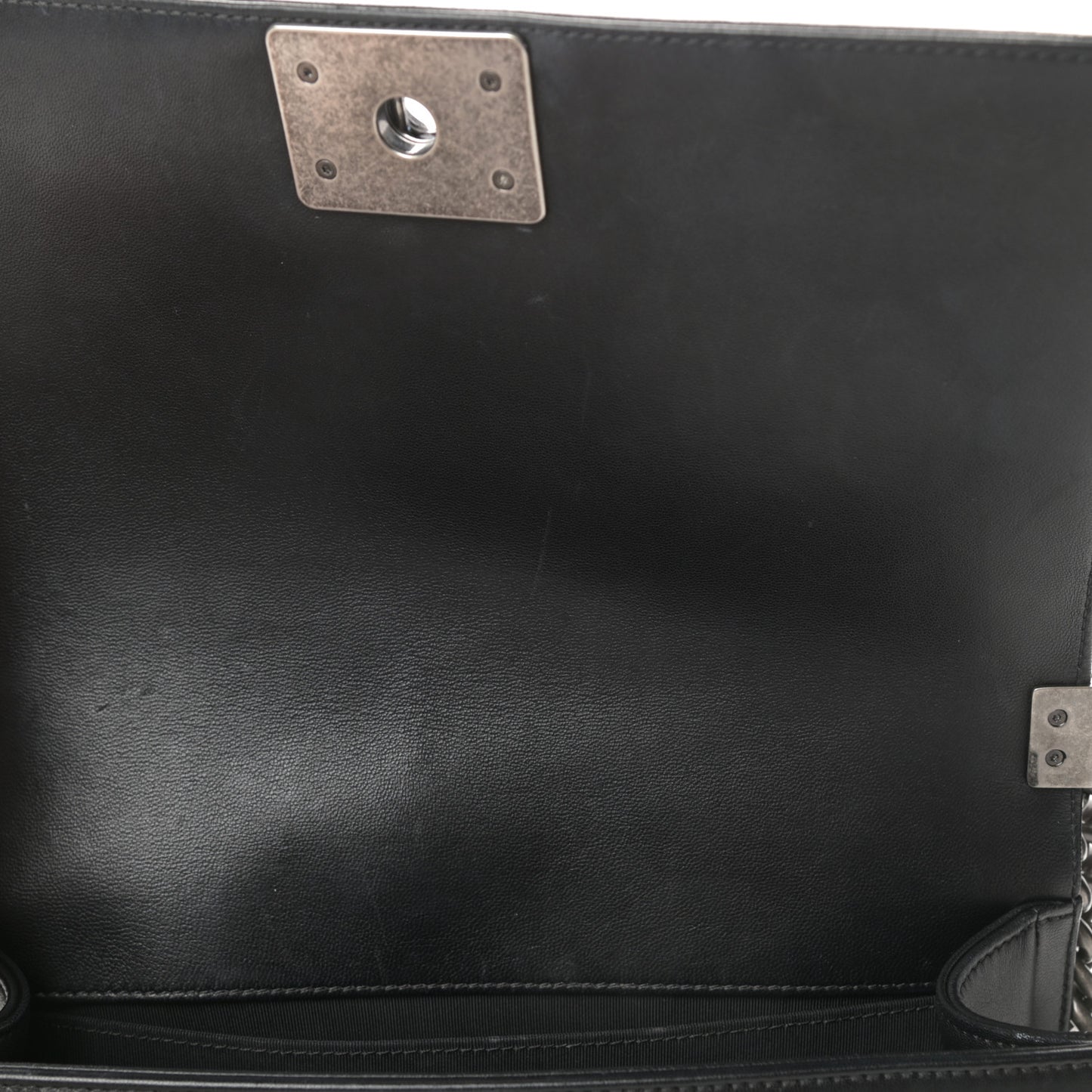 Lambskin Quilted Medium Boy Flap Black