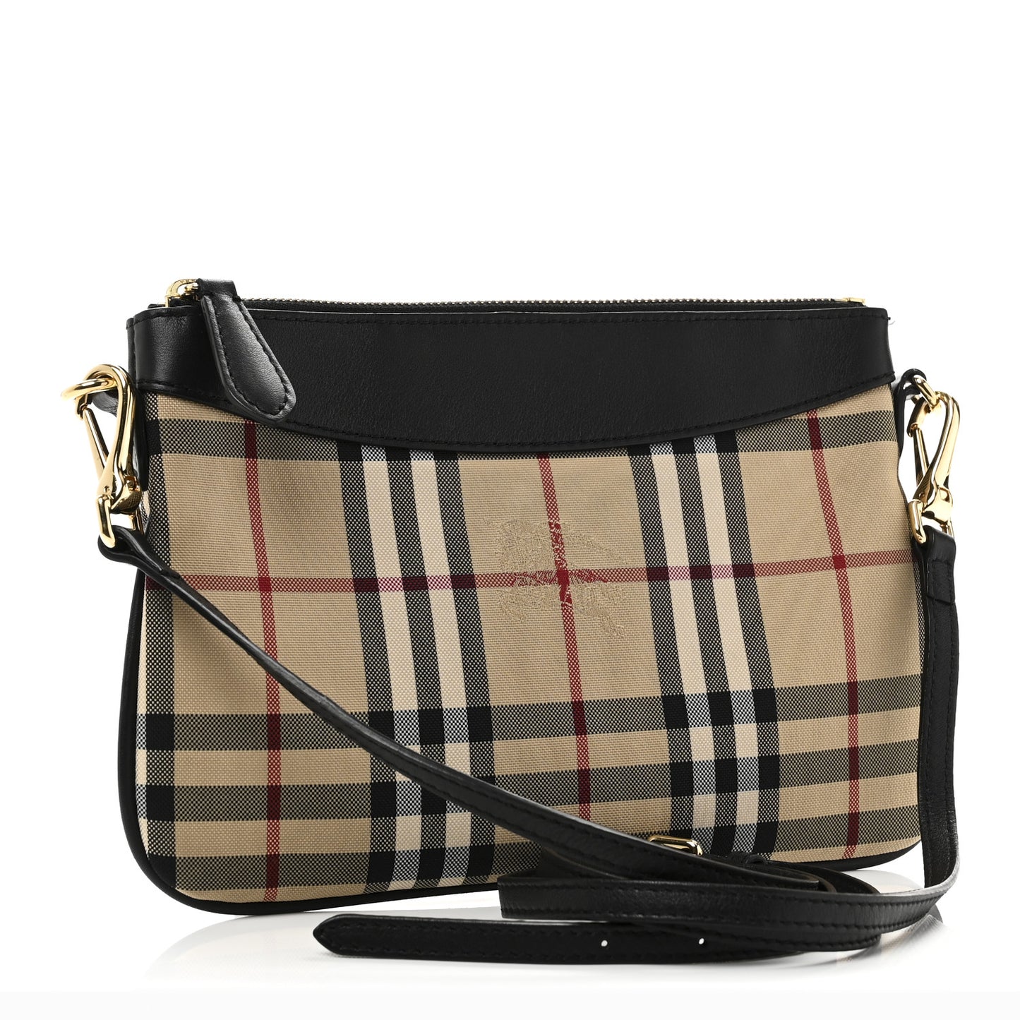 Horseferry Check Peyton Crossbody Clutch Bag Black