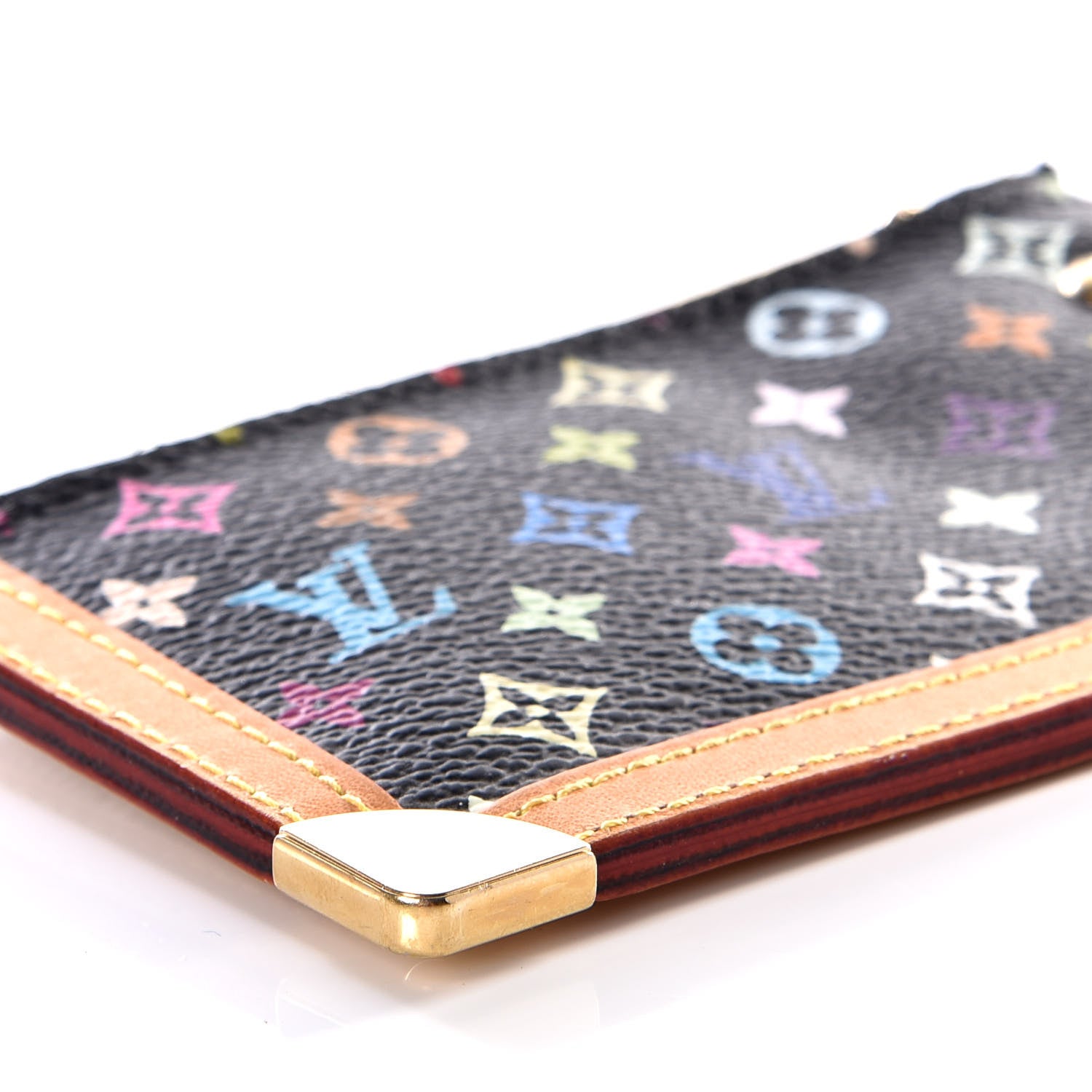Louis Vuitton Monogram Multicolor Key Pouch Black 5 of 9