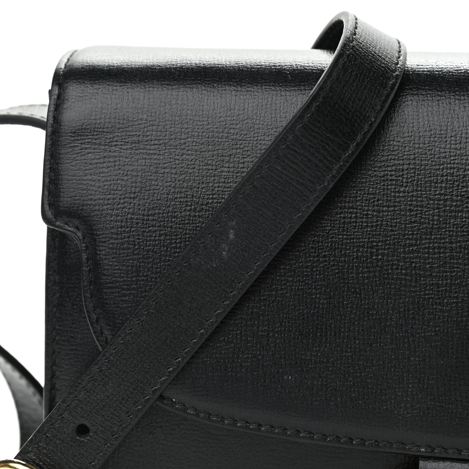 Gucci Textured Calfskin Small Torchon GG Ring Shoulder Bag Black 13 of 14