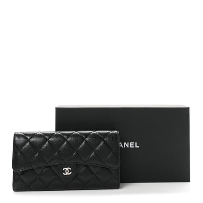 Chanel Caviar Quilted Large Gusset Flap Wallet Black 9 of 9